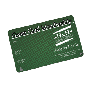 Green card for members at H&H Shooting Sports in Oklahoma City