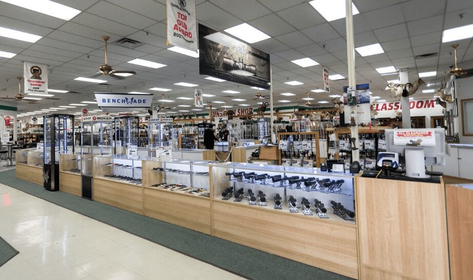 Firearm counter at H&H Shooting Sports in Oklahoma