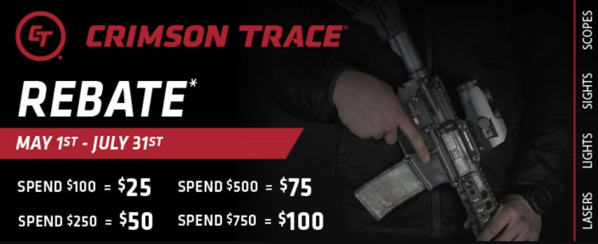 Crimson Trace Sight-In and Save Program May 1st – July 31st