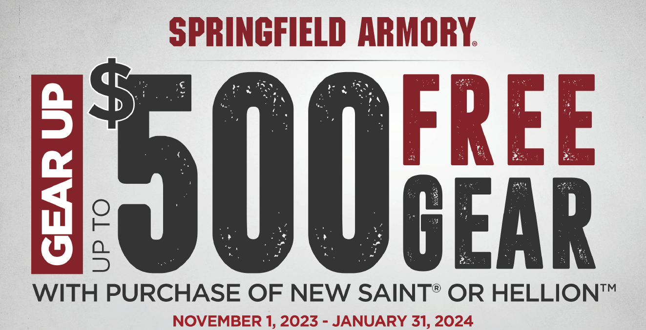 Springfield Armory SAINT/ Hellion Gear Up  – $500 in Free Gear with New Rifle Purchase